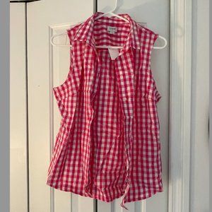 JCrew Sleeveless Plaid Button Down